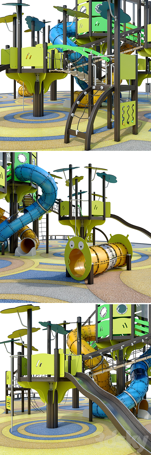 Large children playground. Playground 3DS Max Model - thumbnail 3