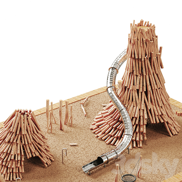 Log playground 4 3DS Max Model - thumbnail 2