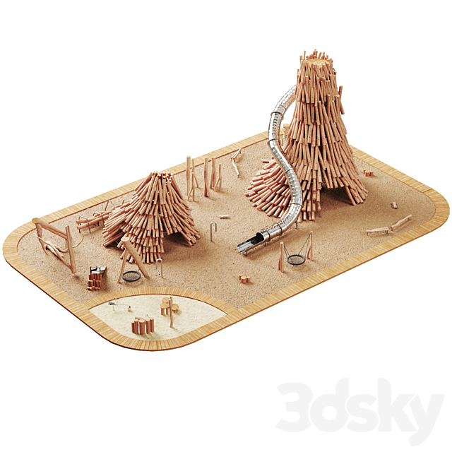 Log playground 4 3DS Max Model - thumbnail 3