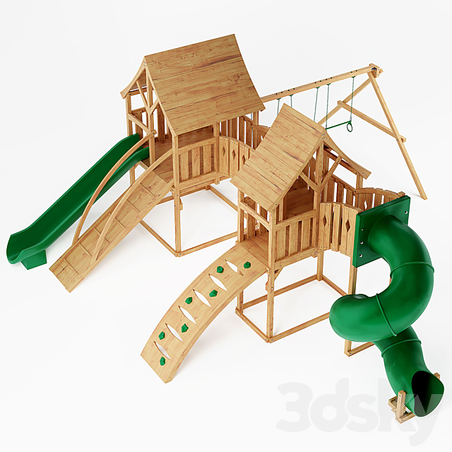 Majestic Double Swing Set 3ds Max - thumbnail 2