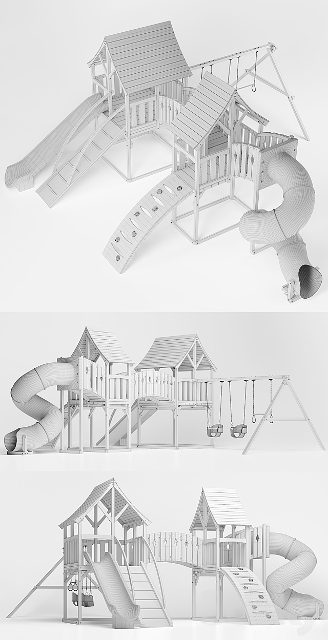 Majestic Double Swing Set 3ds Max - thumbnail 3