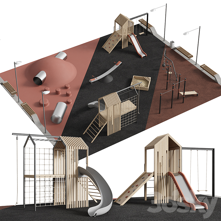 Modern playground 3DS Max - thumbnail 1