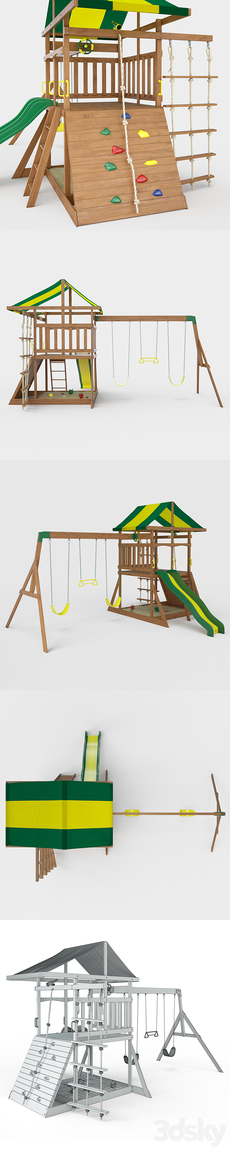 Mount McKinley Wooden Swing Set 3DS Max - thumbnail 2