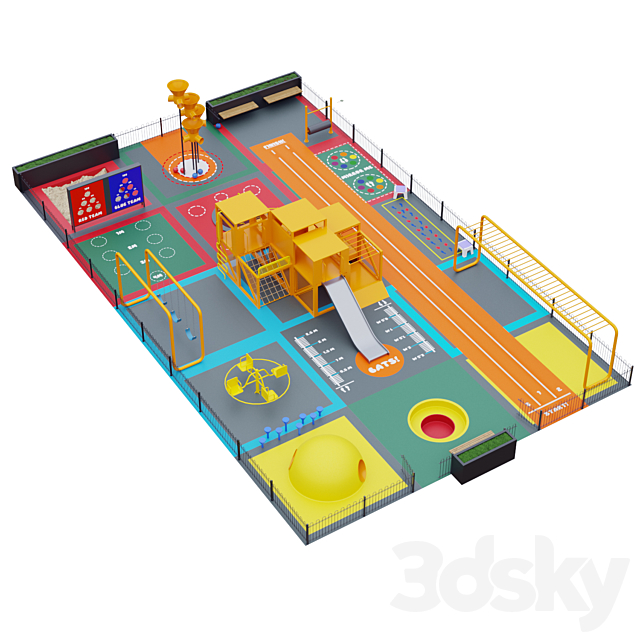 Multifunctional playground 3DS Max Model - thumbnail 3