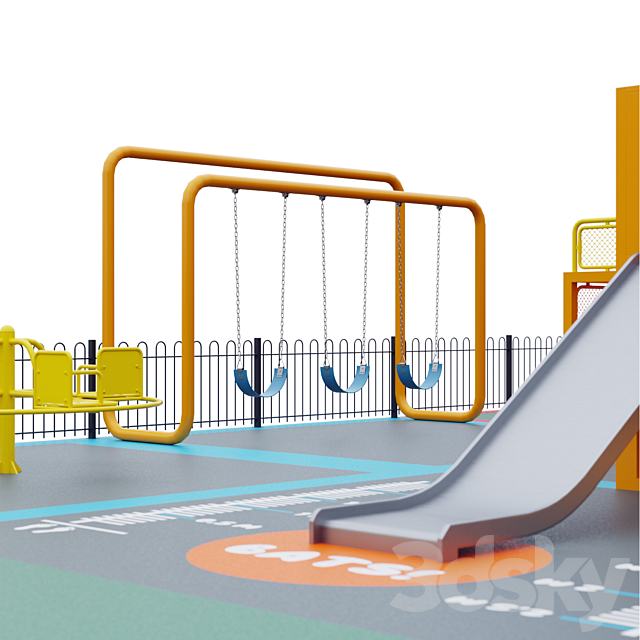 Multifunctional playground 3DS Max Model - thumbnail 5