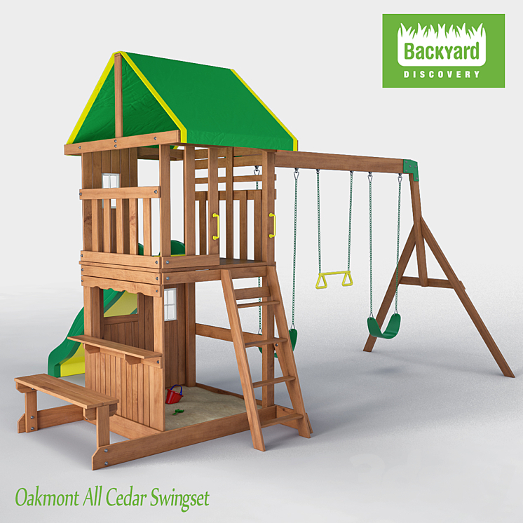 Oakmont All Cedar Swingset 3DS Max - thumbnail 1