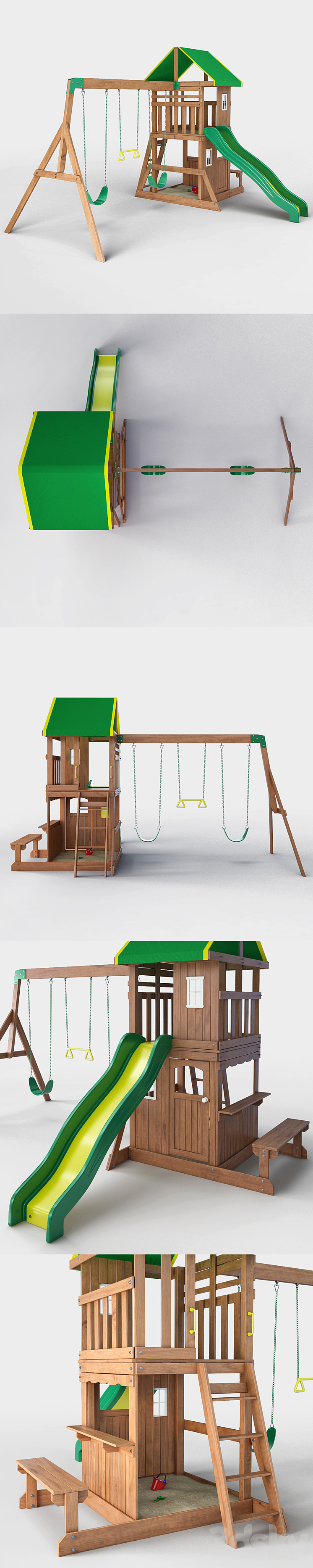 Oakmont All Cedar Swingset 3DS Max - thumbnail 2