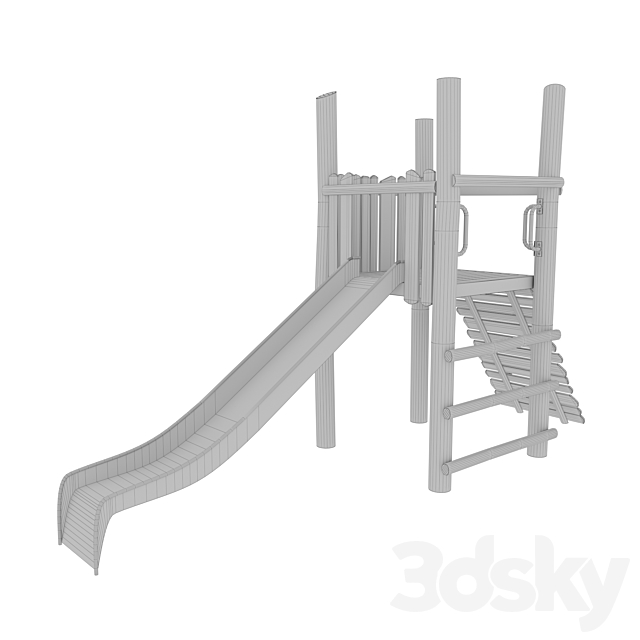 Play platform with slide and ramp 3ds Max - thumbnail 3