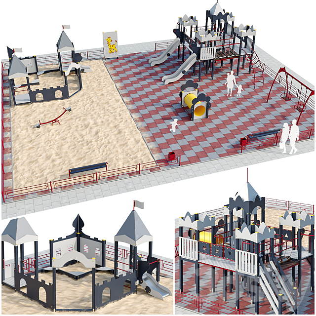 Playground children’s town 3ds Max - thumbnail 1