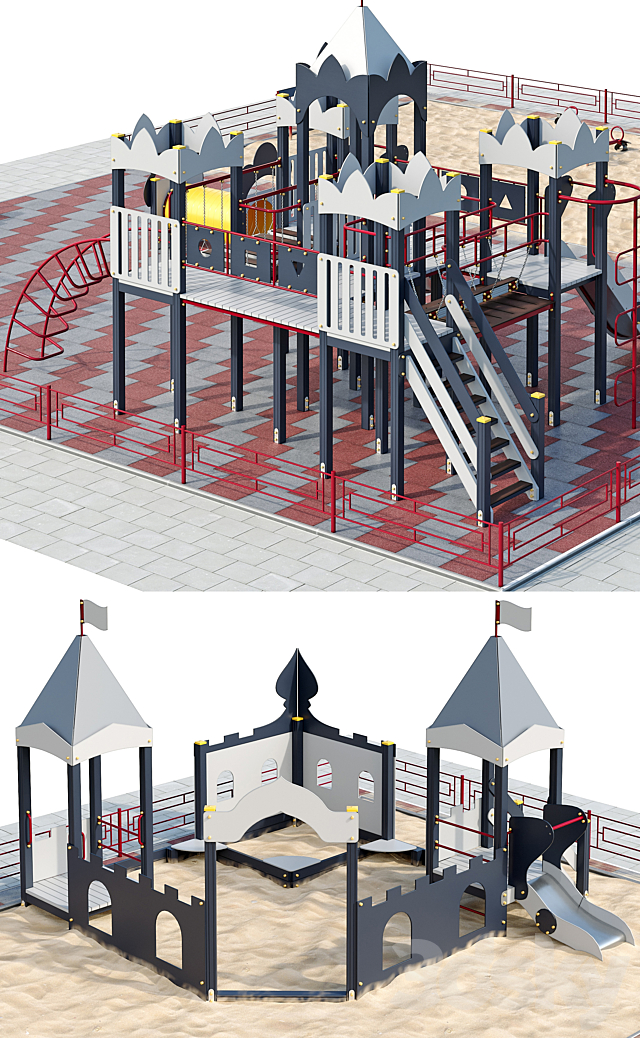 Playground children’s town 3ds Max - thumbnail 3