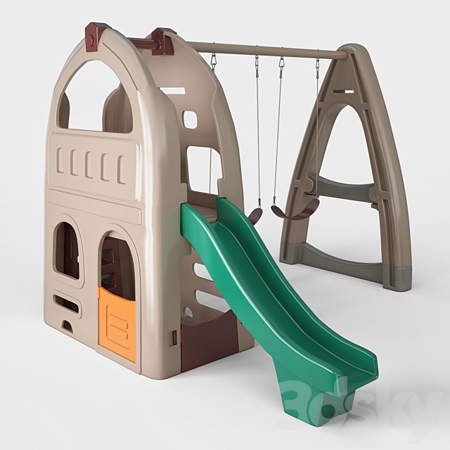 Playhouse Climber & Swing Set 3ds Max - thumbnail 1