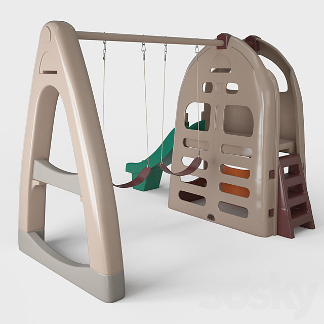 Playhouse Climber & Swing Set 3ds Max - thumbnail 2