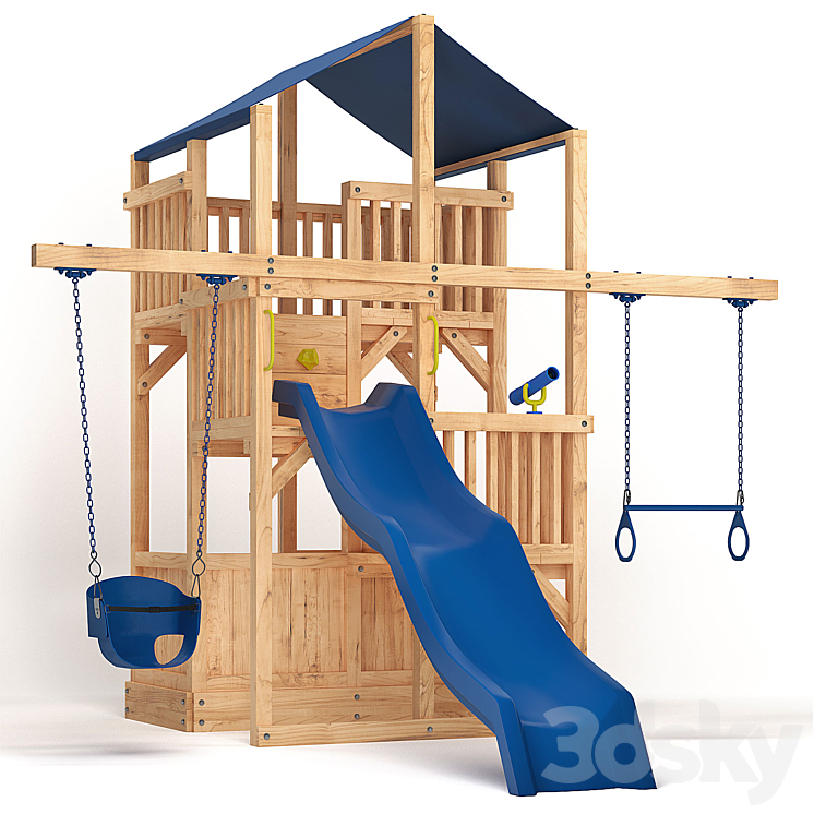 Quad Space Saver Swing Set 3DS Max - thumbnail 1