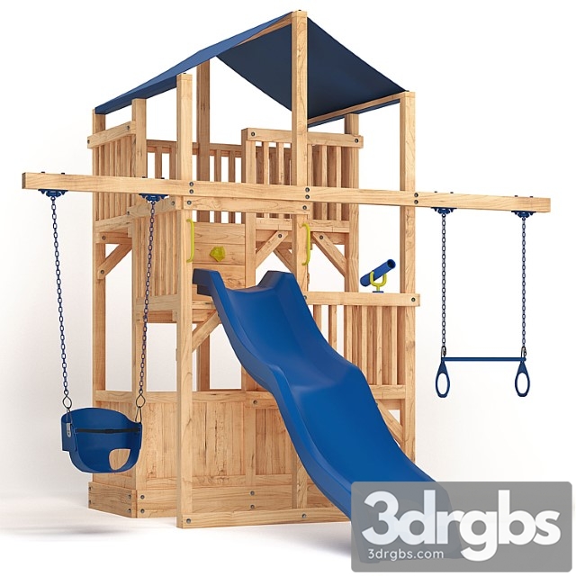 Quad space saver swing set 3dsmax Download - thumbnail 1