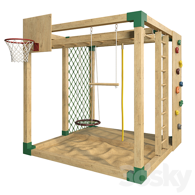 Sports game complex “Game cube”. Playground 3DS Max Model - thumbnail 2