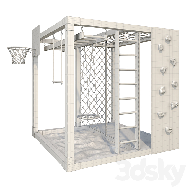 Sports game complex “Game cube”. Playground 3DS Max Model - thumbnail 4