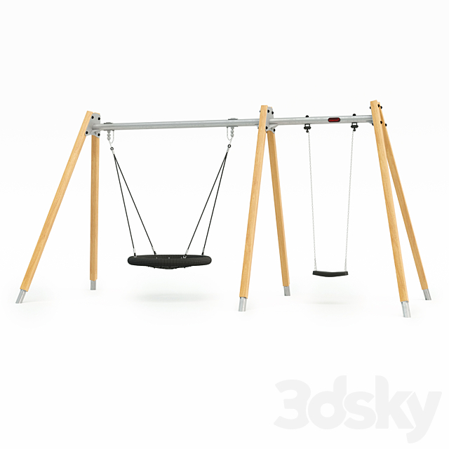 Swing 25m Solid Wood Kompan 3DS Max Model - thumbnail 2