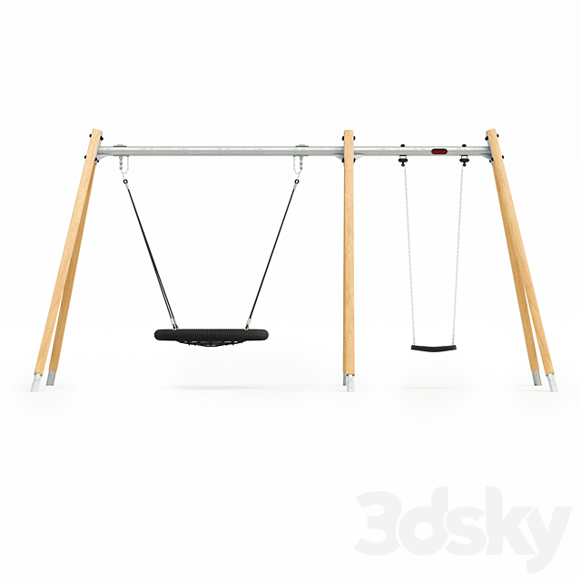 Swing 25m Solid Wood Kompan 3DS Max Model - thumbnail 4