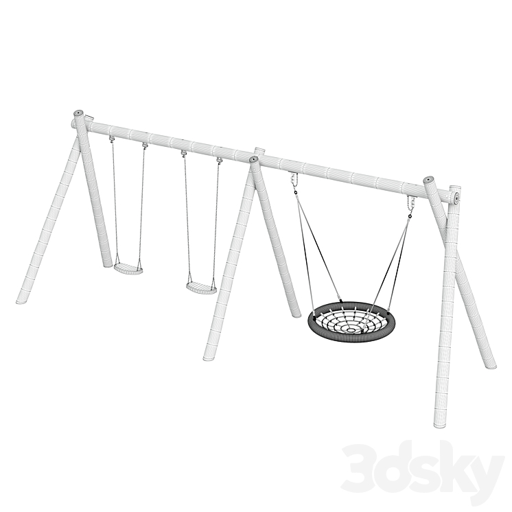 Swing Robinia Kompan Standard + Socket 3DS Max - thumbnail 2