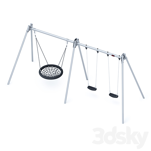 Swing steel Standard + Nest 25m Kompan 3ds Max - thumbnail 3