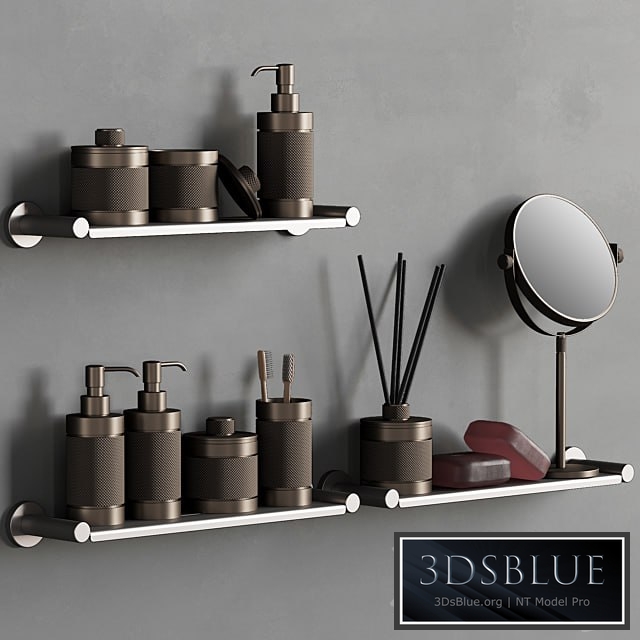 089 Bathroom decor set ACCESSORIES Bronze Matte 00 3DS Max - thumbnail 3