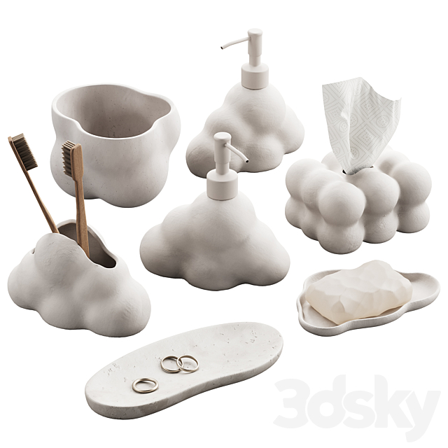 487 bathroom decorative set 03 cloud accessories 01 3ds Max - thumbnail 2