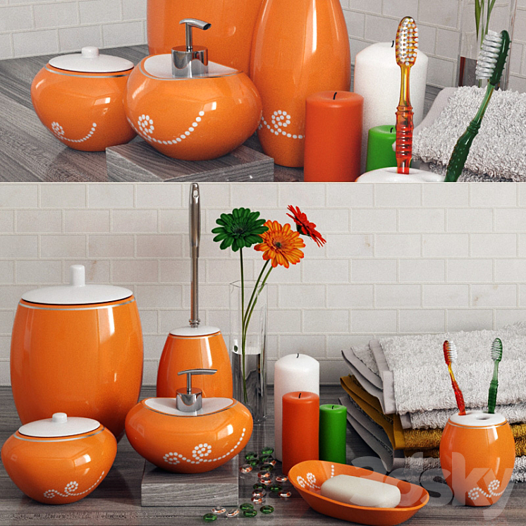 A set of bathroom accessories Primanova Maison Orange 3DS Max - thumbnail 1