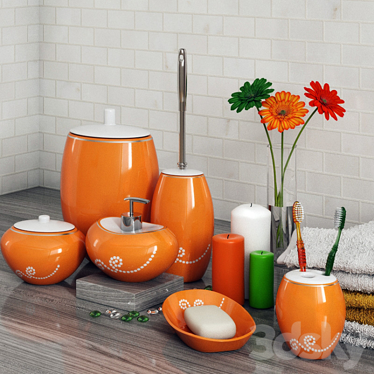 A set of bathroom accessories Primanova Maison Orange 3DS Max - thumbnail 2