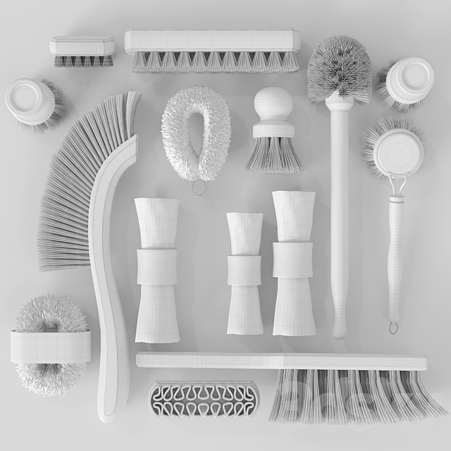 A set of towels and brushes for the bathroom 3DS Max Model - thumbnail 2