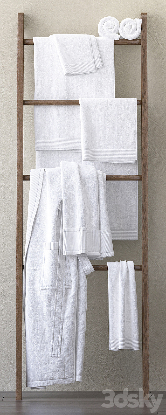 A set of towels for the bathroom m30 3DS Max Model - thumbnail 2