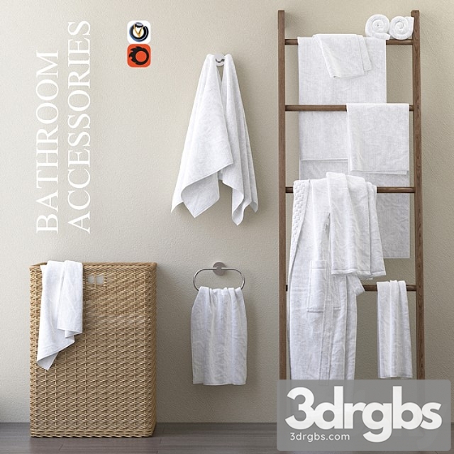 A Set Of Towels For The Bathroom M30 3dsmax Download - thumbnail 1