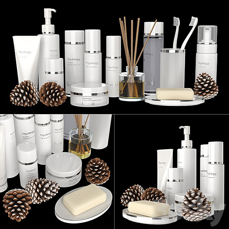 A set of white cosmetics. 3DS Max - thumbnail 1