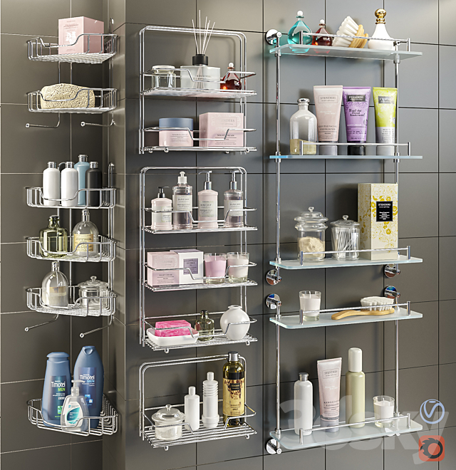 Accessories and cosmetics for the bath + Axentia shelves. Bemeta set 1 3DSMax File - thumbnail 1