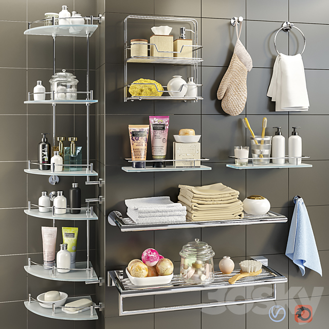 Accessories and cosmetics for the bath + Axentia shelves. Bemeta set 2 3DSMax File - thumbnail 1