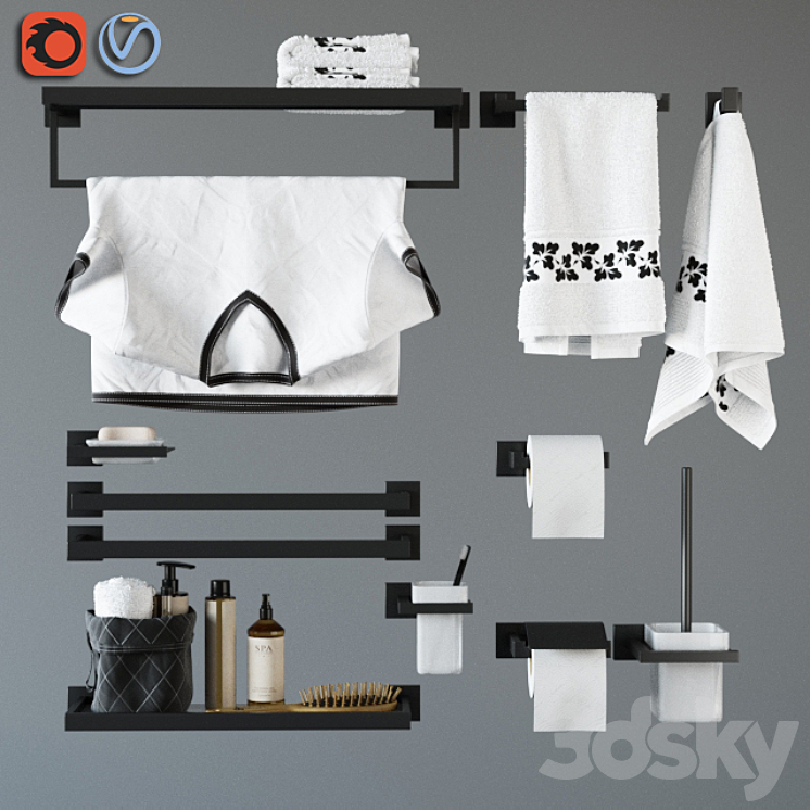 accessories for bathing Feramolli Black Line Edition 3DS Max - thumbnail 1