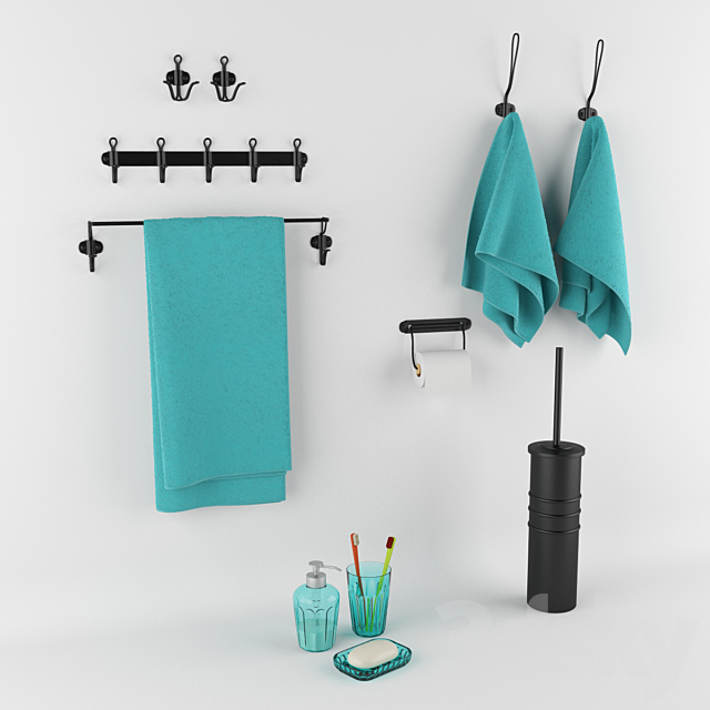 Accessories for IKEA bathroom – SVARTSJÖN series _ IKEA – Series SVARTSHЁN 3DS Max Model - thumbnail 1