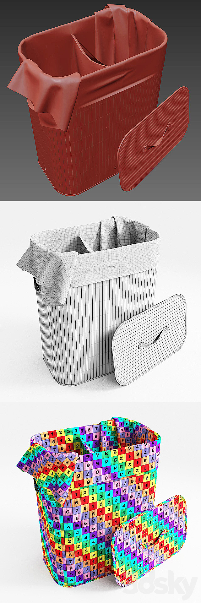 Basket for laundry Tatkraft 3DS Max Model - thumbnail 3