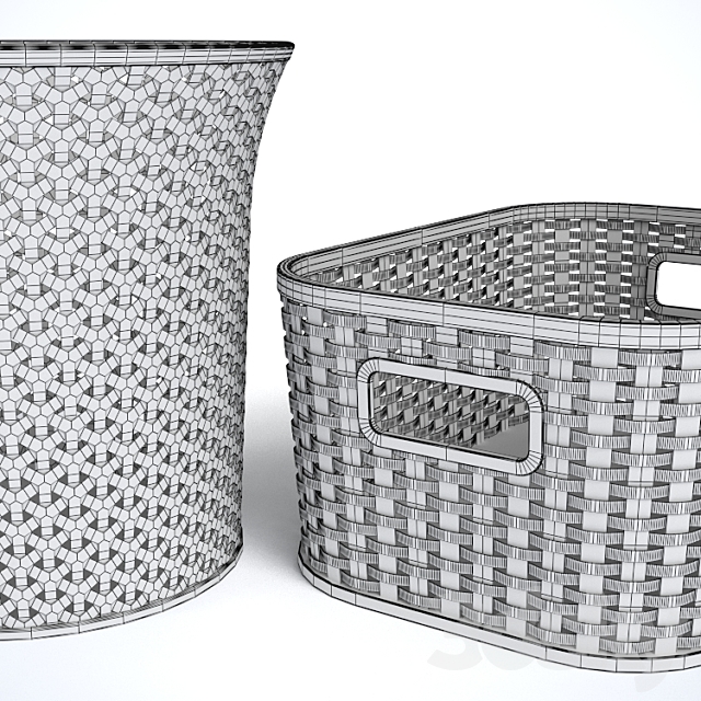 Basket for washing rattan 3ds Max - thumbnail 3