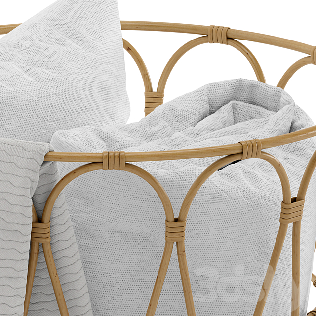 Basket with blanket 3DS Max Model - thumbnail 3