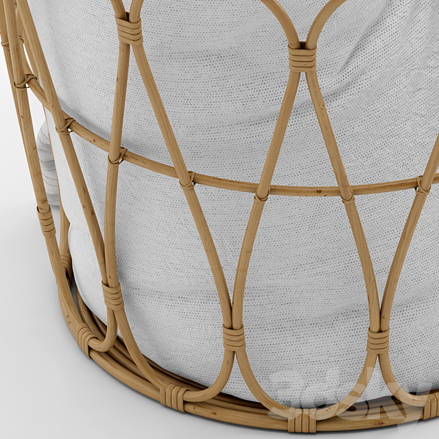 Basket with blanket 3DS Max Model - thumbnail 5