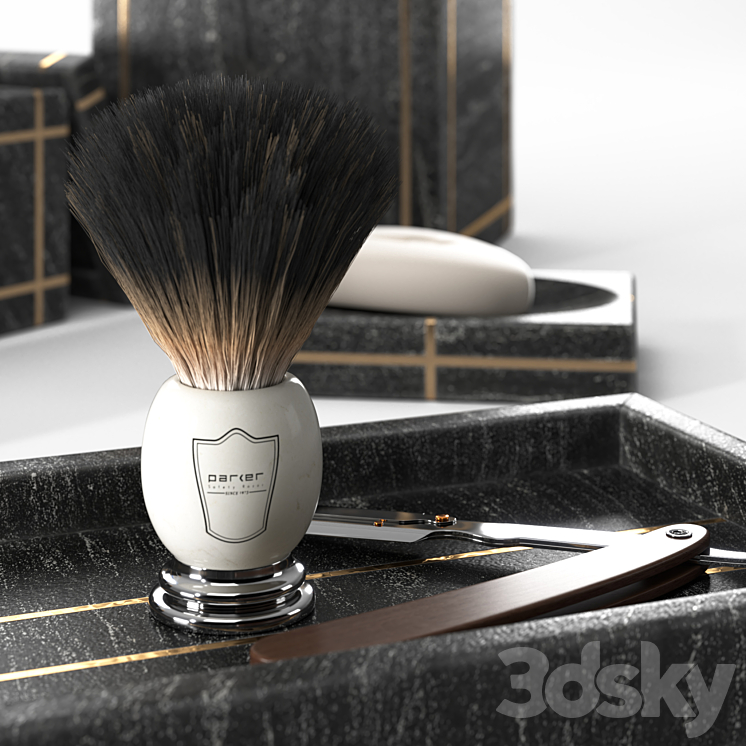 Bath Accessories Set – Palais Marble by Kassatex 3DS Max Model - thumbnail 2