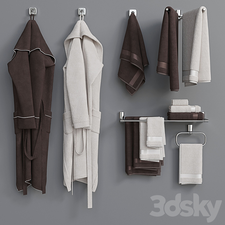 Bathrobe Set 2 3DS Max - thumbnail 2