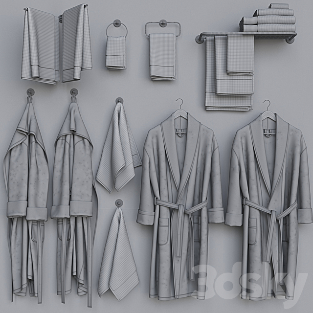 Bathrobe Set 3 3DS Max Model - thumbnail 2