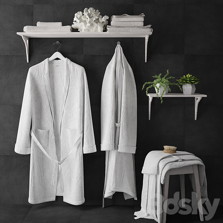 Bathrobe set 3DS Max - thumbnail 1