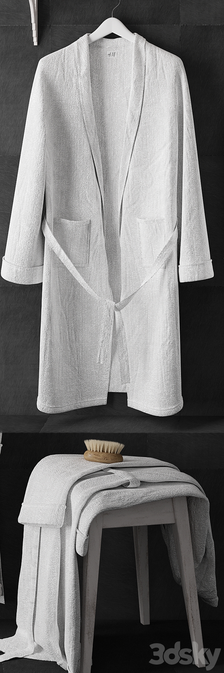 Bathrobe set 3DS Max - thumbnail 2