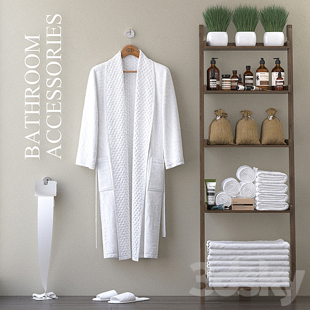 Bathrobe with bathrobe.H-1650mm. 3DSMax File - thumbnail 1