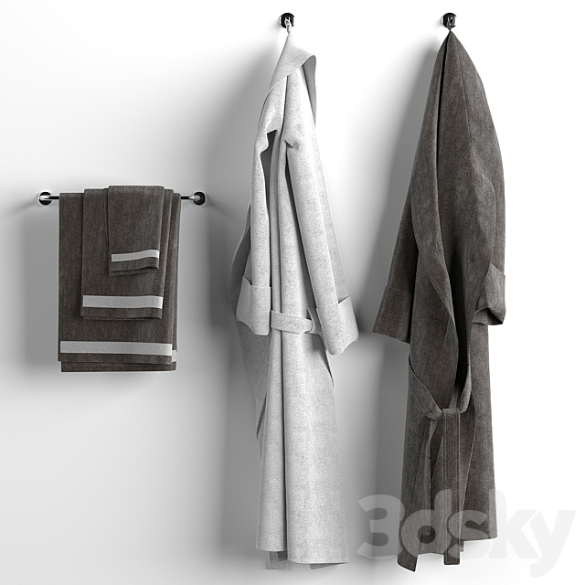 Bathrobes and towels 2 3ds Max - thumbnail 1