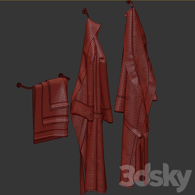 Bathrobes and towels 2 3ds Max - thumbnail 3