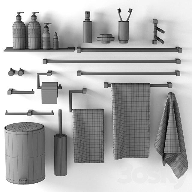 bathroom accessories 02 3DS Max Model - thumbnail 5