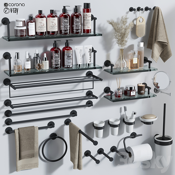 bathroom accessories 04 3DS Max - thumbnail 1